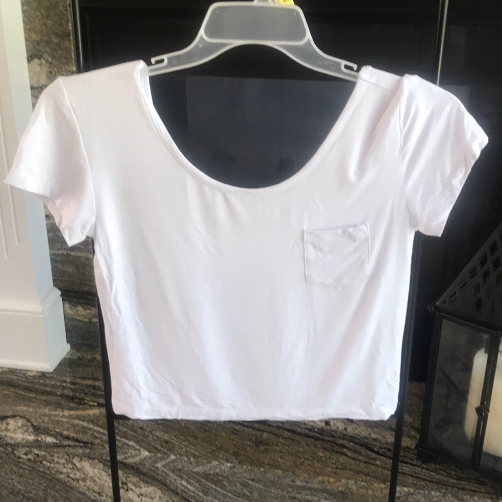 PAC sun white crop top short sleeve L